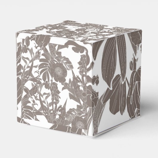 Naadloos bloemmotief met tropische lijnbloemen bedankdoosjes (Achterkant)