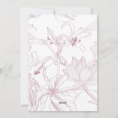 Naadloos bloemmotief met tropische lijnbloemen feestdagenkaart (Achterkant)