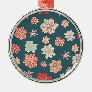 Naadloos Bloemmotief Metalen Ornament