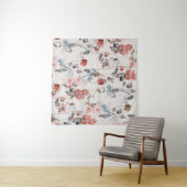 naadloos bloemontwerp met lichte achtergrond wandkleed (In Situ (horizontaal))