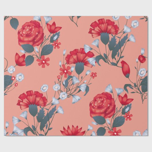 Naadloos  bloemontwerp met rozen. cadeaupapier (Vlak)