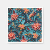 Naadloos bloempapieren Papierpatroon Napkin Servet (Voorkant)