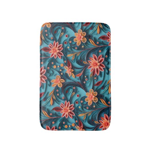 Naadloos bloempapieren patroon Bath Mat (Voorkant Verticaal)