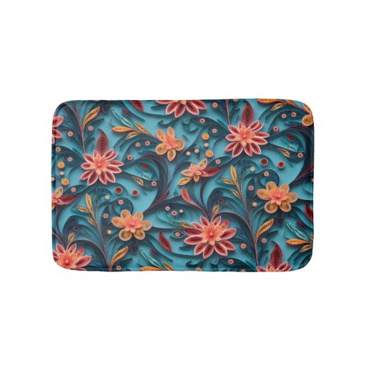 Naadloos bloempapieren patroon Bath Mat (Voorkant)