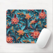 Naadloos bloempapieren patroon Mousepad Muismat (Met muis)