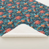 Naadloos bloempapieren patroon Sherpa Blanket Deken (3/4)