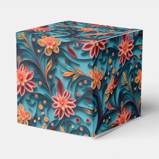 Naadloos bloempapieren patroon voor doos bedankdoosjes (Achterkant)