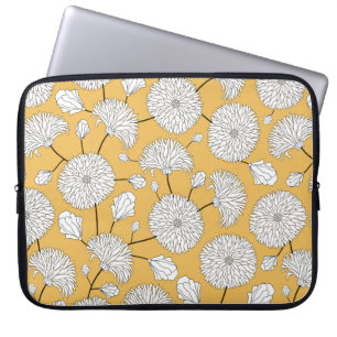Naadloos bloempatroon. afdrukken met bloemen. Text Laptop Sleeve