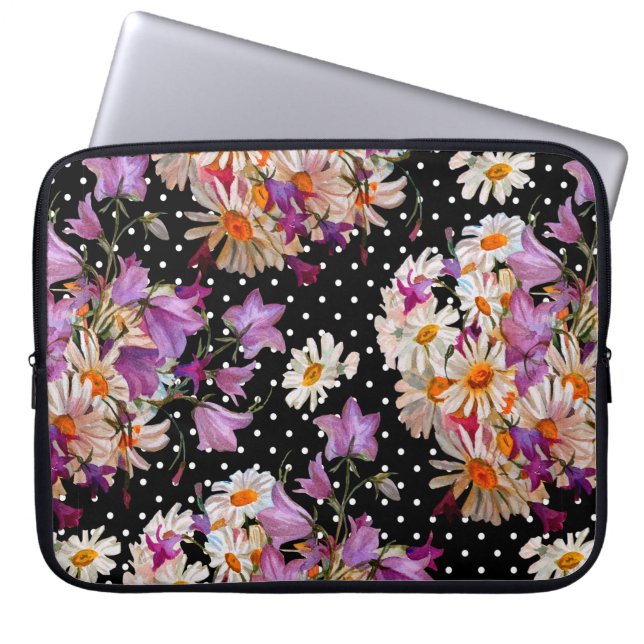 Naadloos bloempatroon. Bouquet van wilde bloemen w Laptop Sleeve (Voorkant)