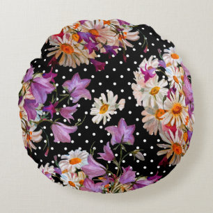 Naadloos bloempatroon. Bouquet van wilde bloemen w Rond Kussen