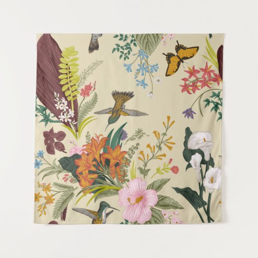  naadloos  bloempatroon. Exotic fl Wandkleed (Voorkant)