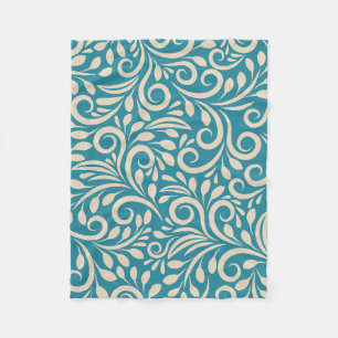 Naadloos bloempatroon fleece deken