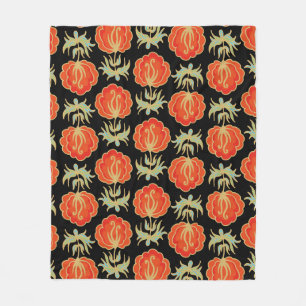 Naadloos bloempatroon fleece deken