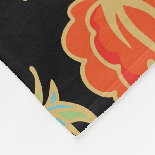 Naadloos bloempatroon fleece deken (Hoek)