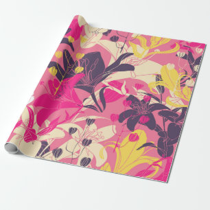 naadloos bloempatroon. Gordijnontwerp. M Cadeaupapier