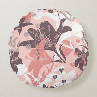  naadloos bloempatroon. Gordijnontwerp. M Rond Kussen