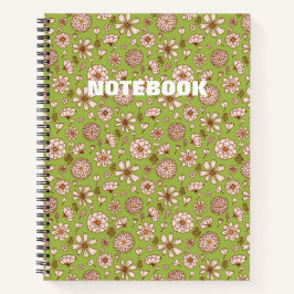 Naadloos bloempatroon Groen Notitieboek