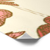 Naadloos bloempatroon. Groene bladeren, roze kieze Poster (Hoek)