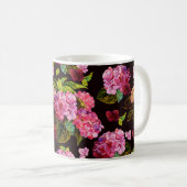 Naadloos bloempatroon. Hydrangea op een donker Koffiemok (Voorkant rechts)