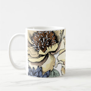 Naadloos bloempatroon. Hydrangea, Peony, wildf Koffiemok