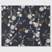 Naadloos bloempatroon in de nachttuin cadeaupapier (Vlak)