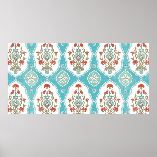  naadloos bloempatroon in oosterse stijl poster (Voorkant)