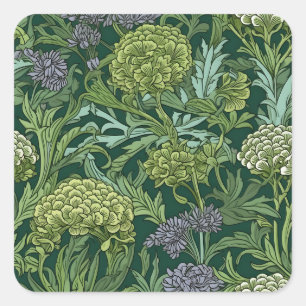 Naadloos bloempatroon in William Morris-stijl Vierkante Sticker