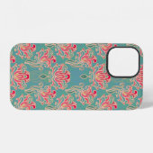Naadloos bloempatroon iPhone hoesje (Achterkant horizontaal)