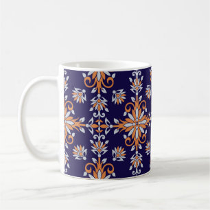 Naadloos bloempatroon koffiemok