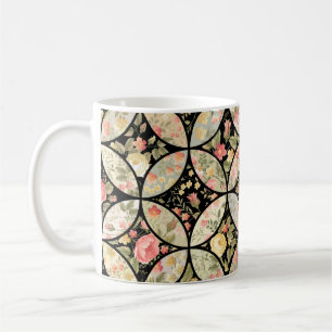 naadloos bloempatroon koffiemok