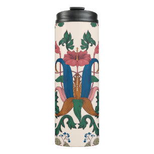 naadloos bloempatroon. Kunst nieuwe flora Thermosbeker