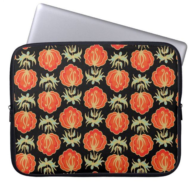 Naadloos bloempatroon laptop sleeve (Voorkant)