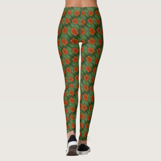 Naadloos bloempatroon leggings (Achterkant)