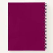 Naadloos bloempatroon maroon notitieboek (Achterkant)