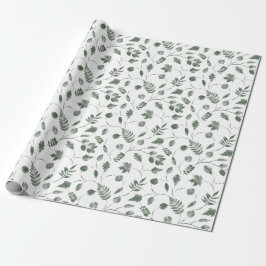 naadloos bloempatroon met bladeren cadeaupapier