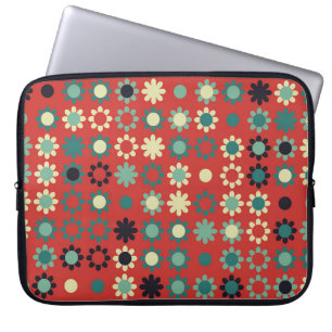 Naadloos bloempatroon met gekleurde elementen vi laptop sleeve