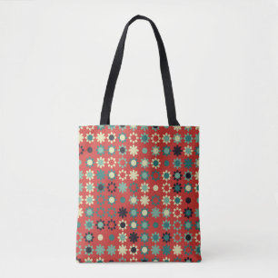 Naadloos bloempatroon met gekleurde elementen vi tote bag