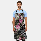 naadloos bloempatroon met geometrische vormgeving schort (Gedragen)