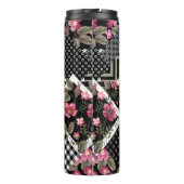 naadloos bloempatroon met geometrische vormgeving thermosbeker (Achterkant)