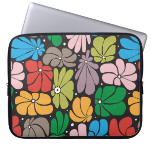 Naadloos bloempatroon met gestileerde grote bloese laptop sleeve