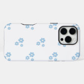 Naadloos bloempatroon met kleine blauwe bloemen iPhone hoesje (Achterkant horizontaal)