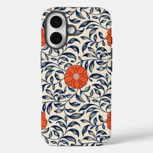 Naadloos bloempatroon met levendige oranje bloem Case-Mate iPhone case (Achterkant)