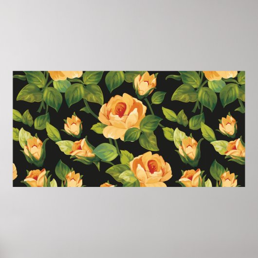 Naadloos bloempatroon met mooie rozen poster (Voorkant)