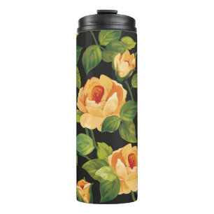 Naadloos bloempatroon met mooie rozen thermosbeker