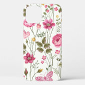 naadloos bloempatroon met rozen en vlinder Case-Mate iPhone case (Achterkant)