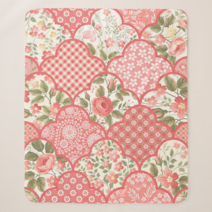 naadloos bloempatroon met rozen in pa sherpa deken