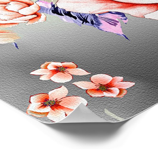 naadloos bloempatroon, met schattig bloemontwerp T Poster (Hoek)