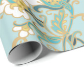 Naadloos bloempatroon met witte katoenbloemen cadeaupapier (Rol Hoek)