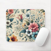 Naadloos bloempatroon ontwerp gemaakt door muismat (Met muis)