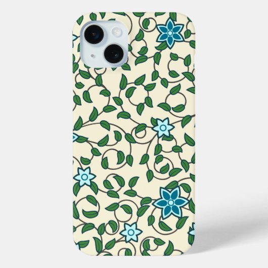 Naadloos bloempatroon op beige achtergrond Case-Mate iPhone case (Achterkant)